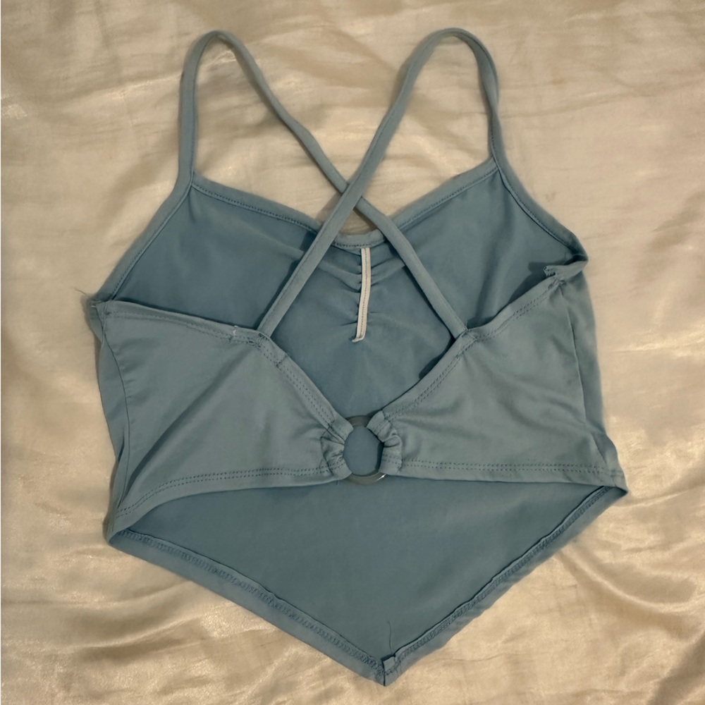 Blue spaghetti strap top. With open back.